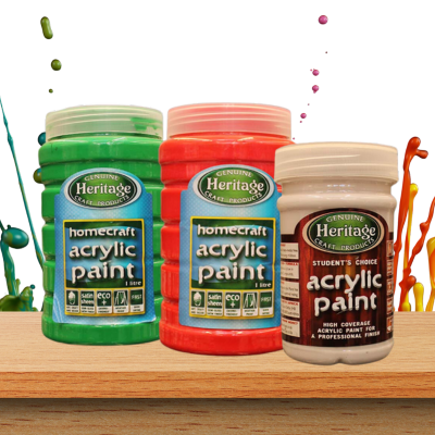 Acrylic Paint - Assorted Colours - 1L / 250ml