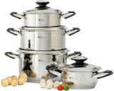 TISSOLLI - AMH Plus By Tissolli 18/10 Stainless Steel Cookware Casserole With Lid - 12Pc