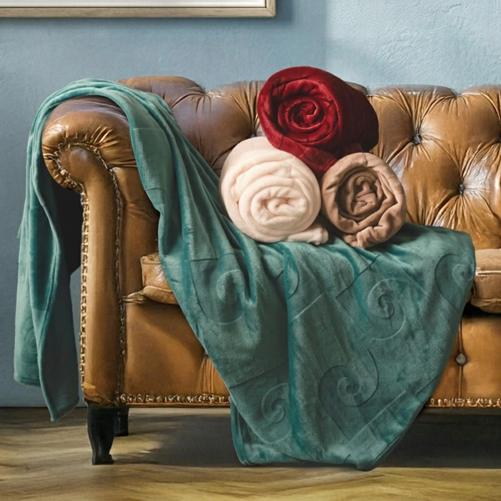 Pierre Cardin Luxury Embossed Flannel Throw — 180cm x 200cm