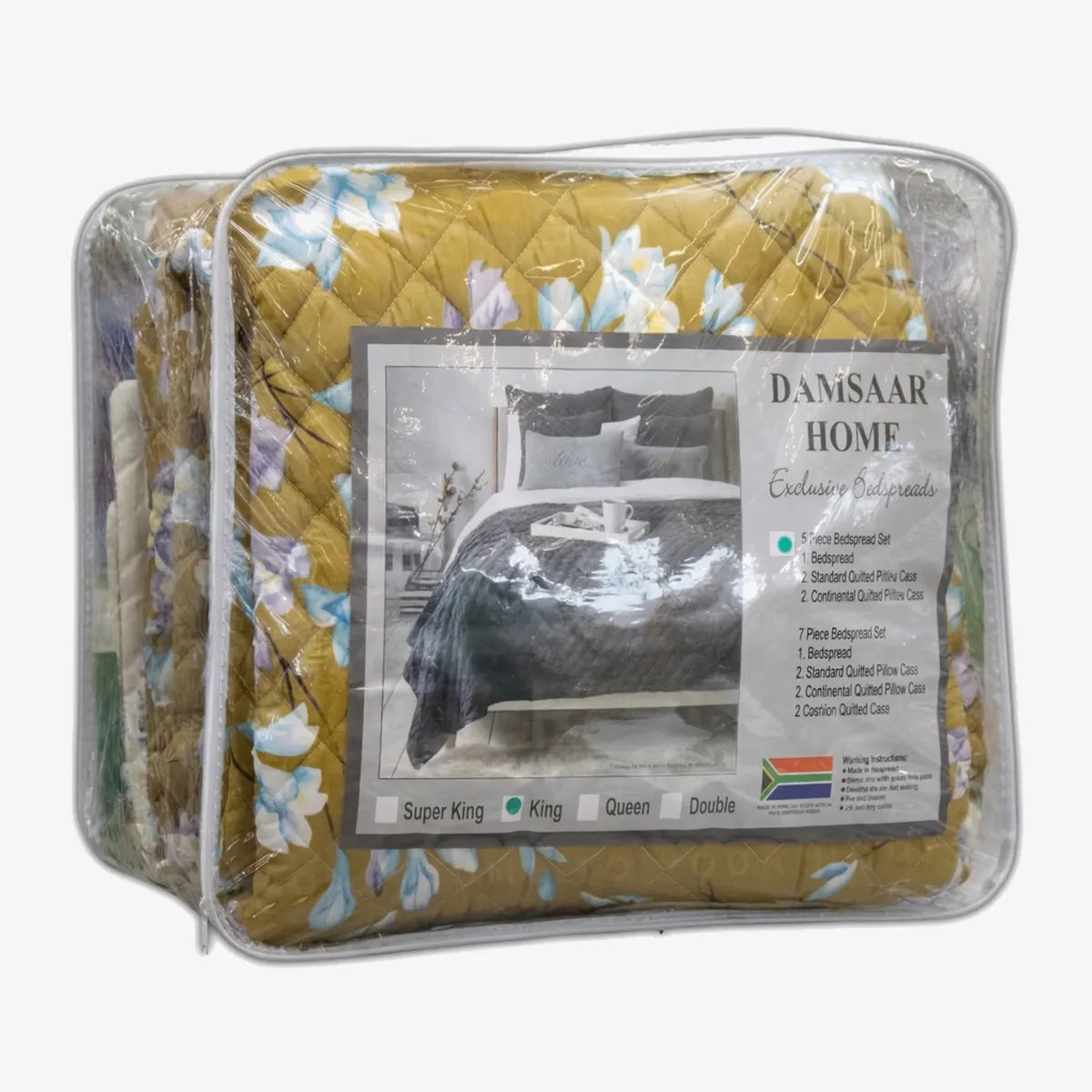 Damsaar Home Exclusive 5-Piece Quilted Bedspread Set — King