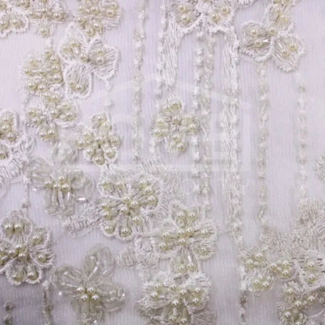 Bridal Beaded Embroidered Lace — BL15C — 135cm Wide