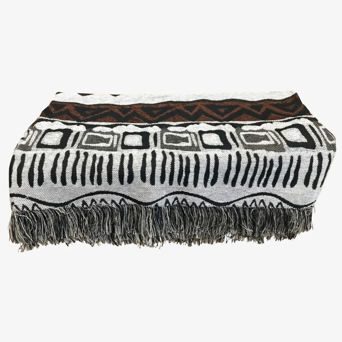 Plush Geometric Woven Throw — 138 x 186cm