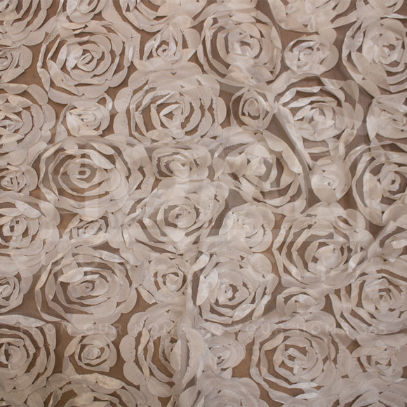 Bridal Lace - 3D Rose - Various Colours - 143cm