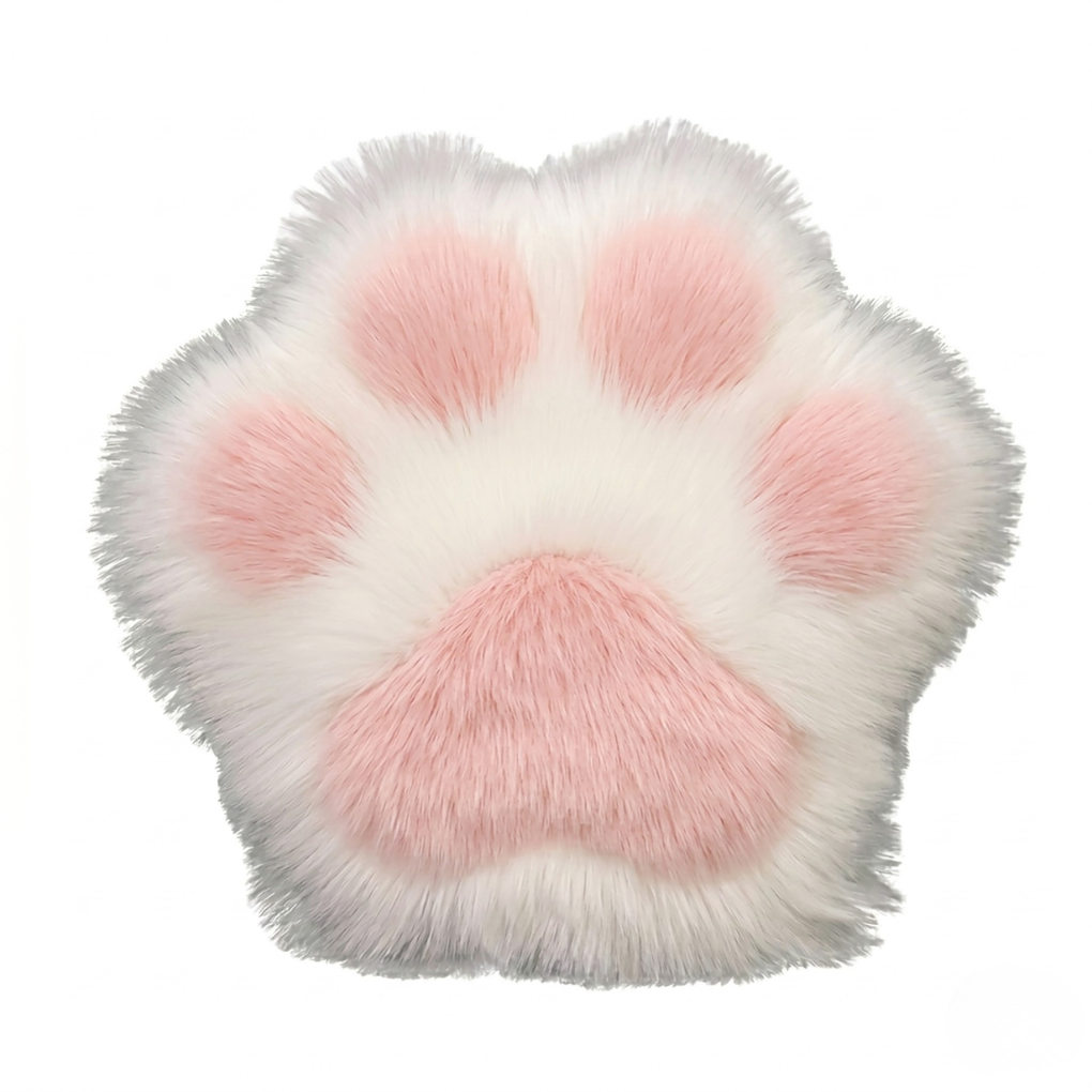Long Fur Paw Print Mat — 80 x 90cm
