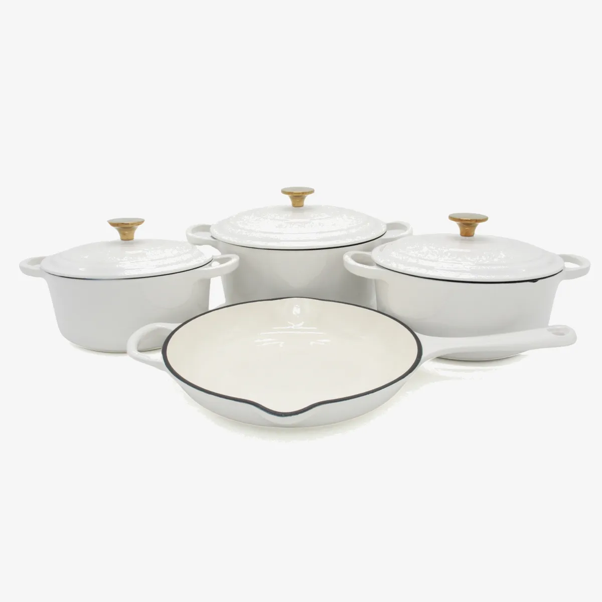 Minhaj 7-Piece Cast Iron Pot Bundle Set with Cooking Utensils & Free Apron