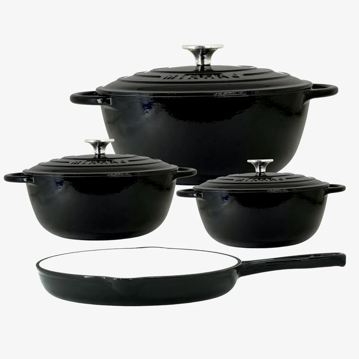 Minhaj 7-Piece Cast Iron Pot Bundle Set with Cooking Utensils & Free Apron