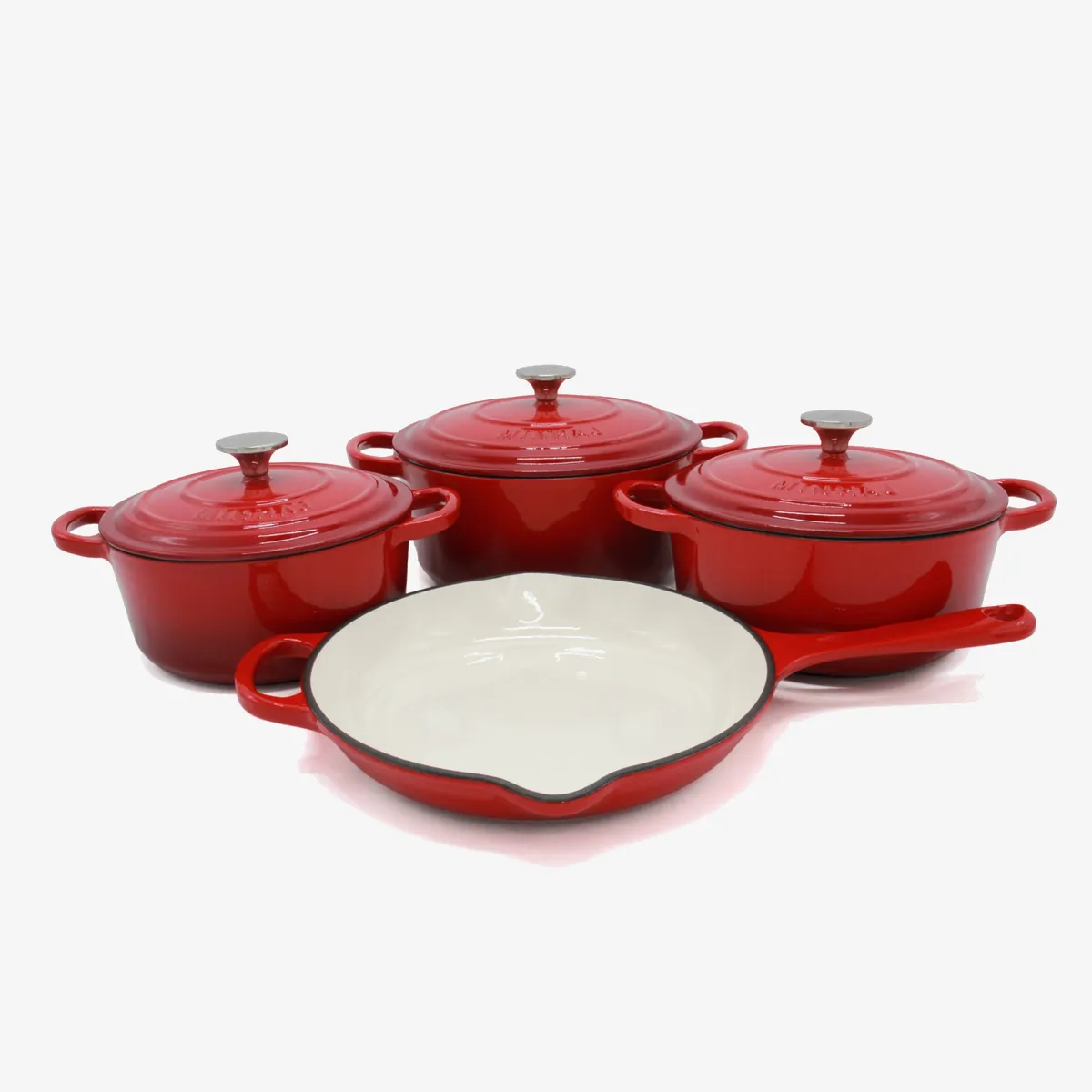 Minhaj 7-Piece Cast Iron Pot Bundle Set with Cooking Utensils & Free Apron