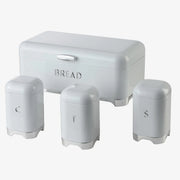 Royal Homeware - Milano Steel Bread Bin & 3-Piece Canister Set