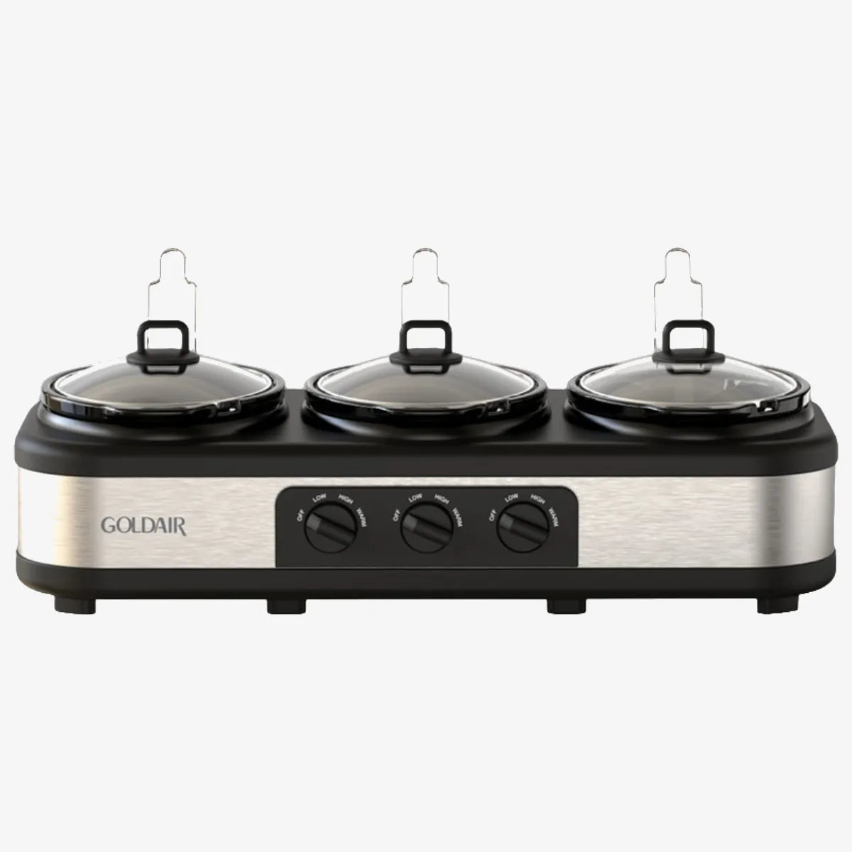 Goldair Triple Pot Slow Cooker & Buffet Warmer — 3 x 2.5L — GSC-325
