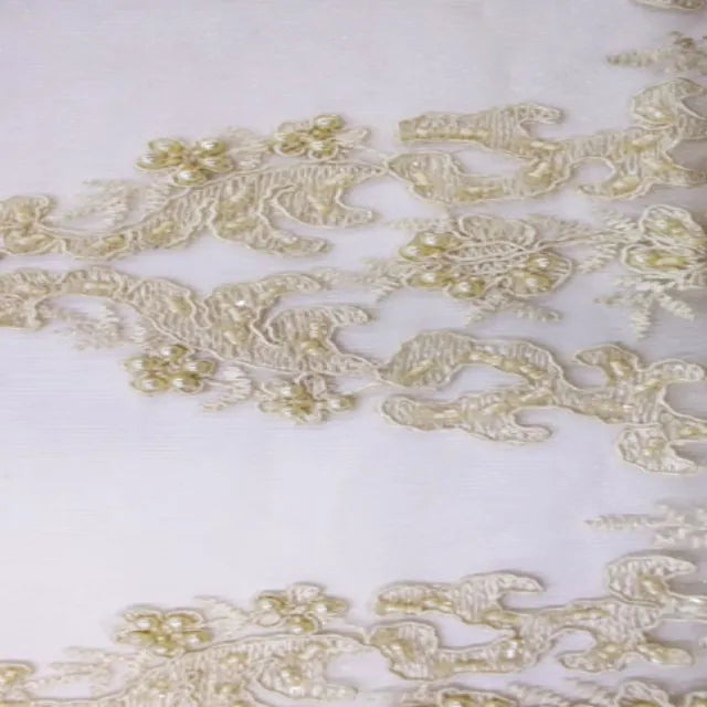 Bridal Beaded Embroidered Lace — BL15A