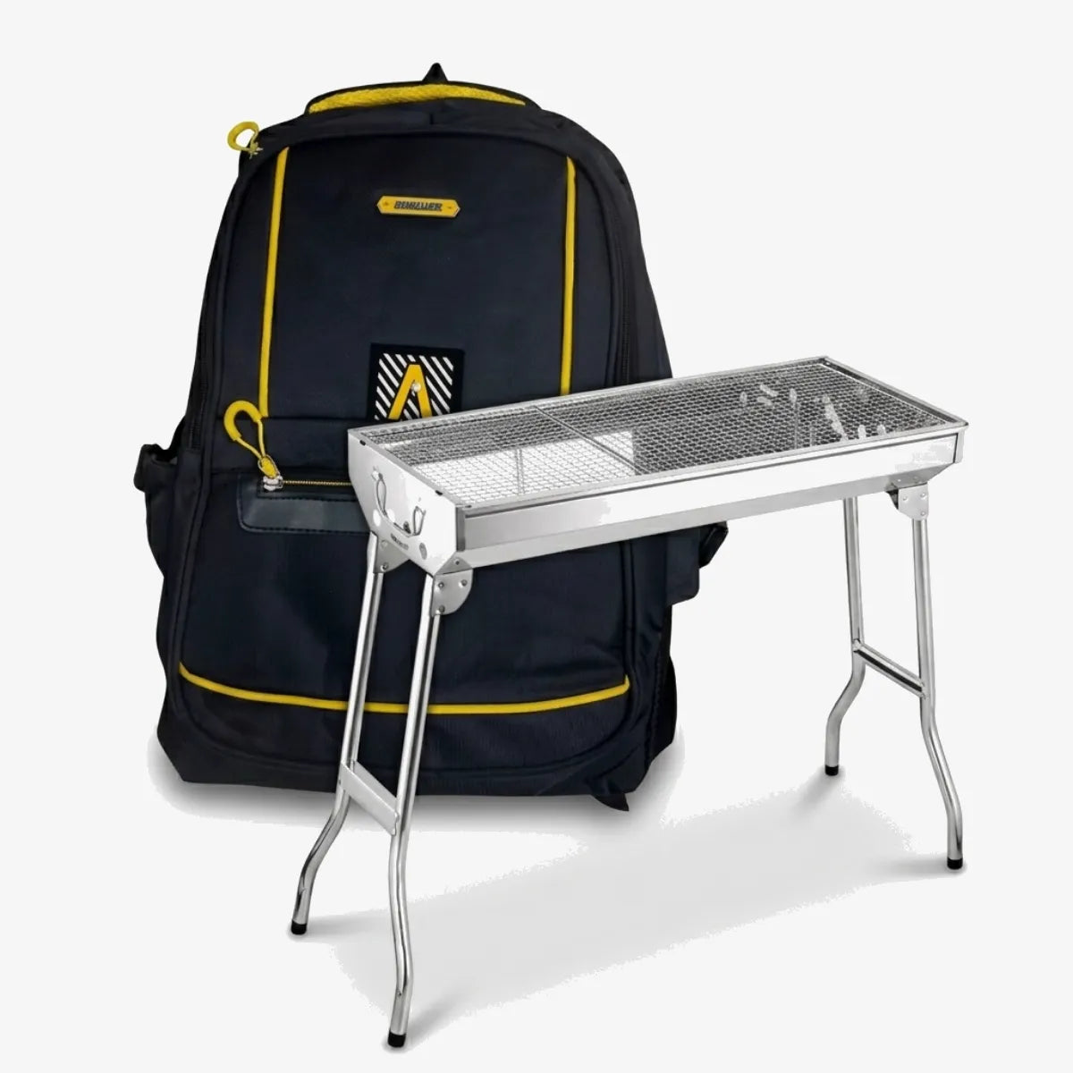 Portable Foldable Stainless Steel Braai & Backpack Combo Set