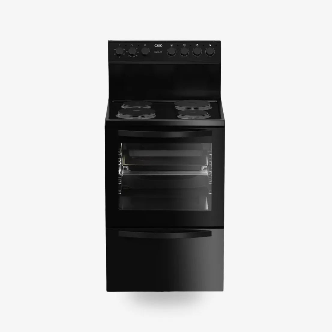 Defy 60cm Electric Freestanding Stove Black RC — DSS694