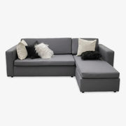 Modern L-Shape Lounge Suite — Includes 5 Scatter Cushions — Grey