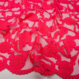 3D Bridal embroidered Cut Out Lace - Assorted Colours - 132CM