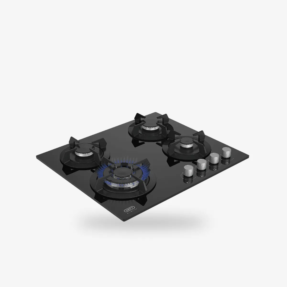 Defy 60cm Slimline Gas on Glass Hob with Wok Black — DHG604