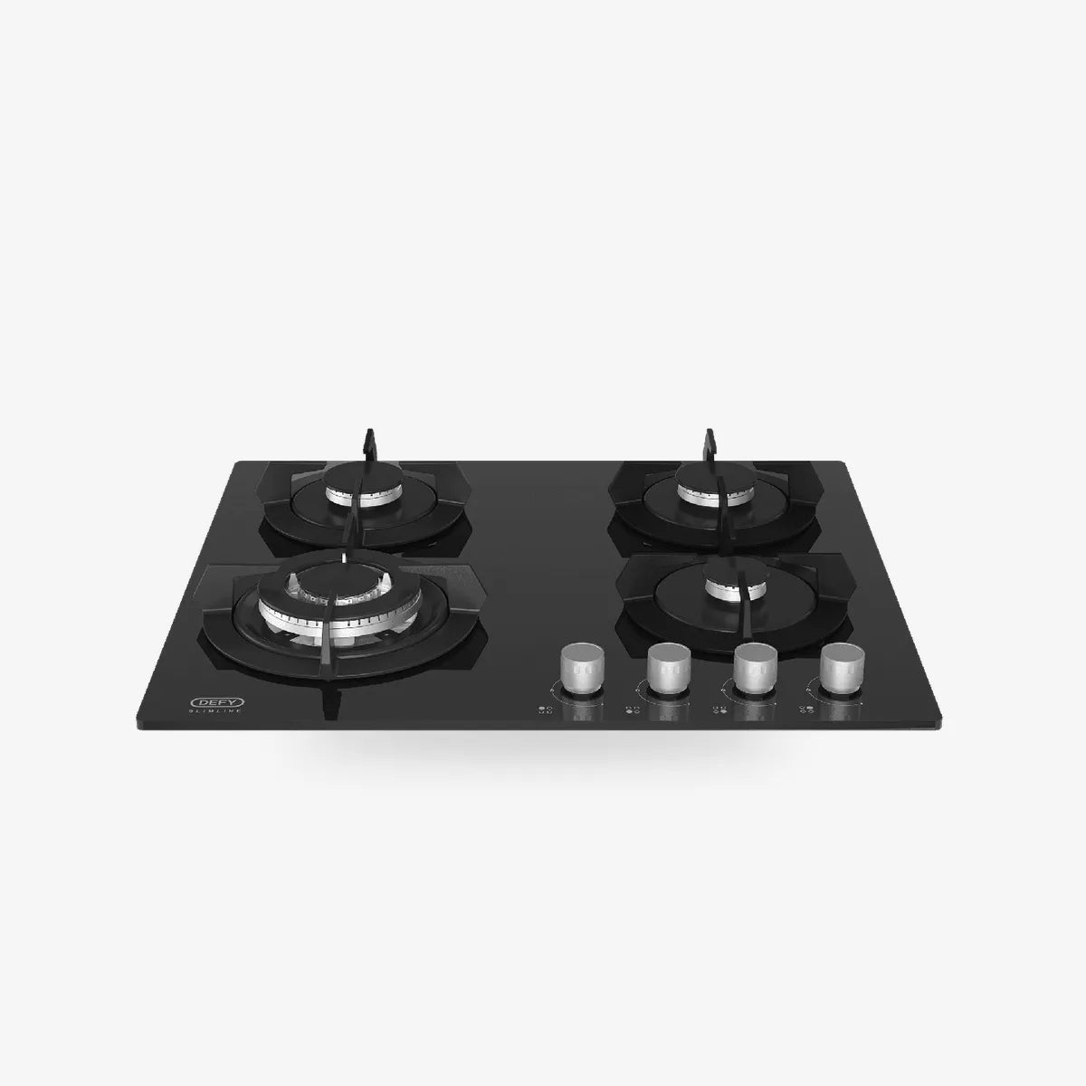 Defy 60cm Slimline Gas on Glass Hob with Wok Black — DHG604