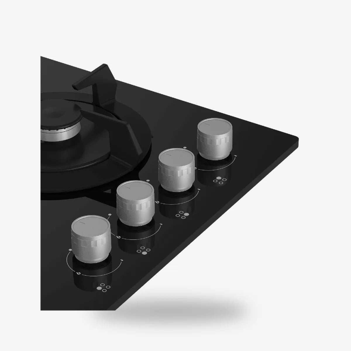 Defy 60cm Slimline Gas on Glass Hob with Wok Black — DHG604