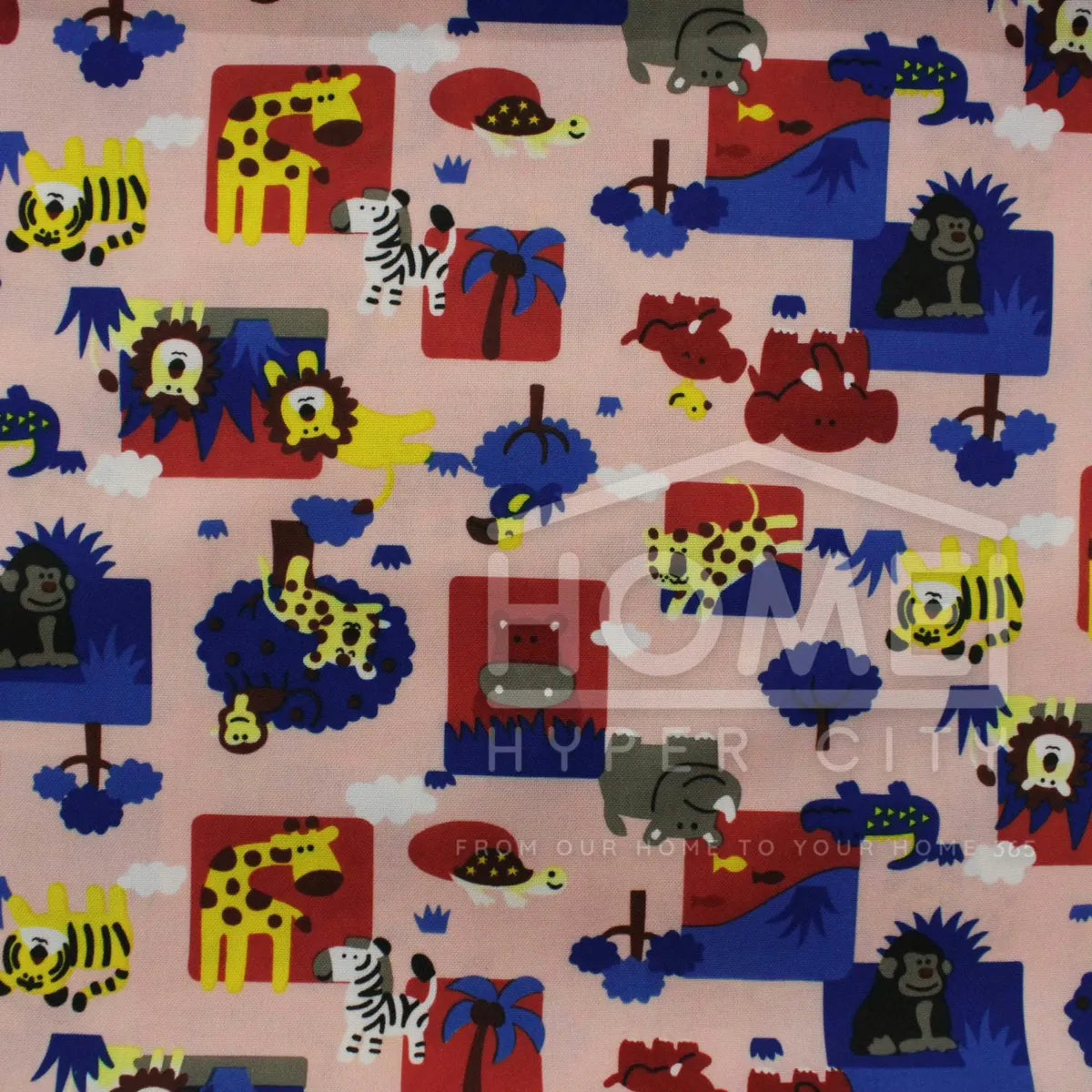 Printed Mini Matt Fabric — Zoo — 150cm Wide