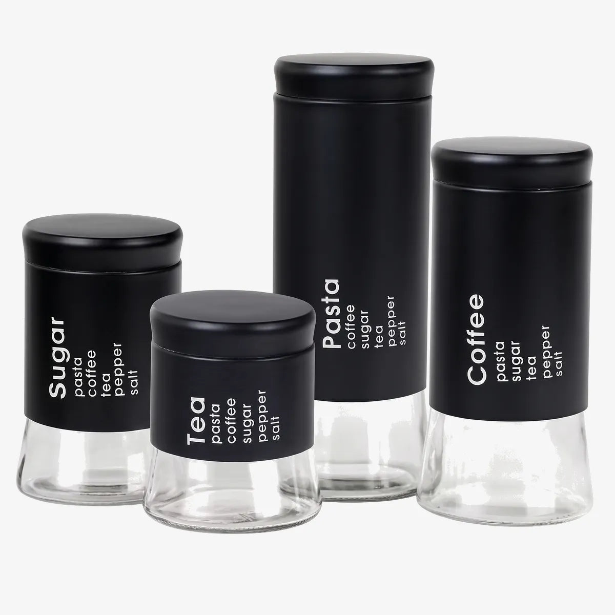 Printed Glass Canister Set — 4 Piece