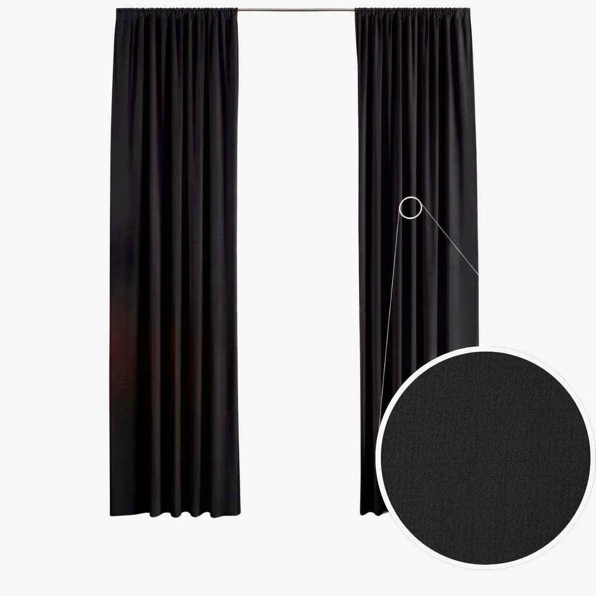 Complete Double Rail Curtain Bundle — Self-Lined Curtains 230 x 218cm — 5m Voile & Rail