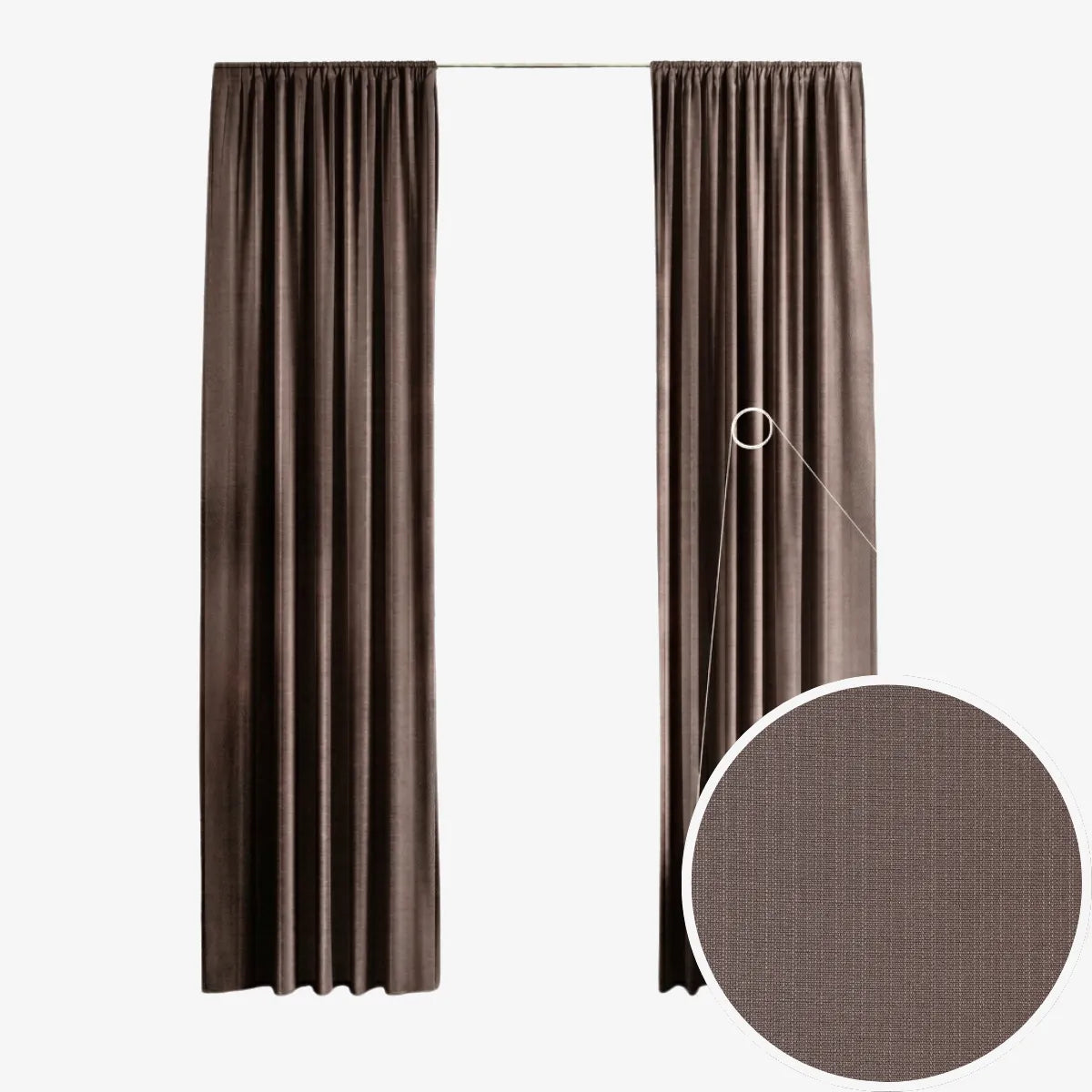 Complete Double Rail Curtain Bundle — Self-Lined Curtains 230 x 218cm — 5m Voile & Rail
