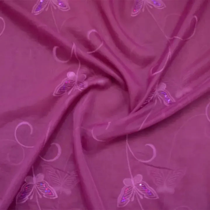 Butterfly Embroidered Voile — 280cm Wide