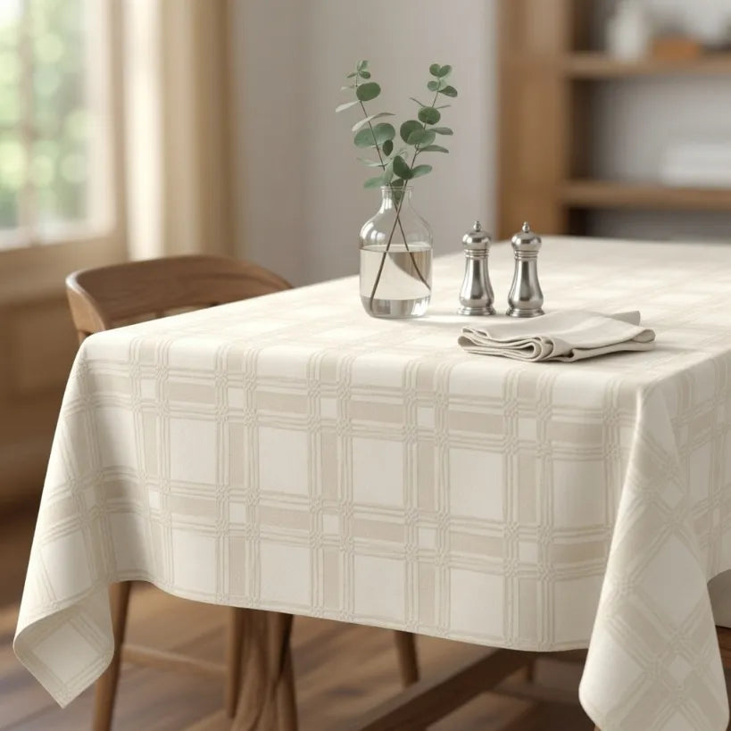 Damask Square Tablecloth Fabric — 300cm Wide