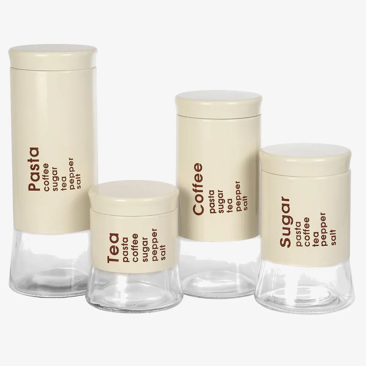 Printed Glass Canister Set — 4 Piece
