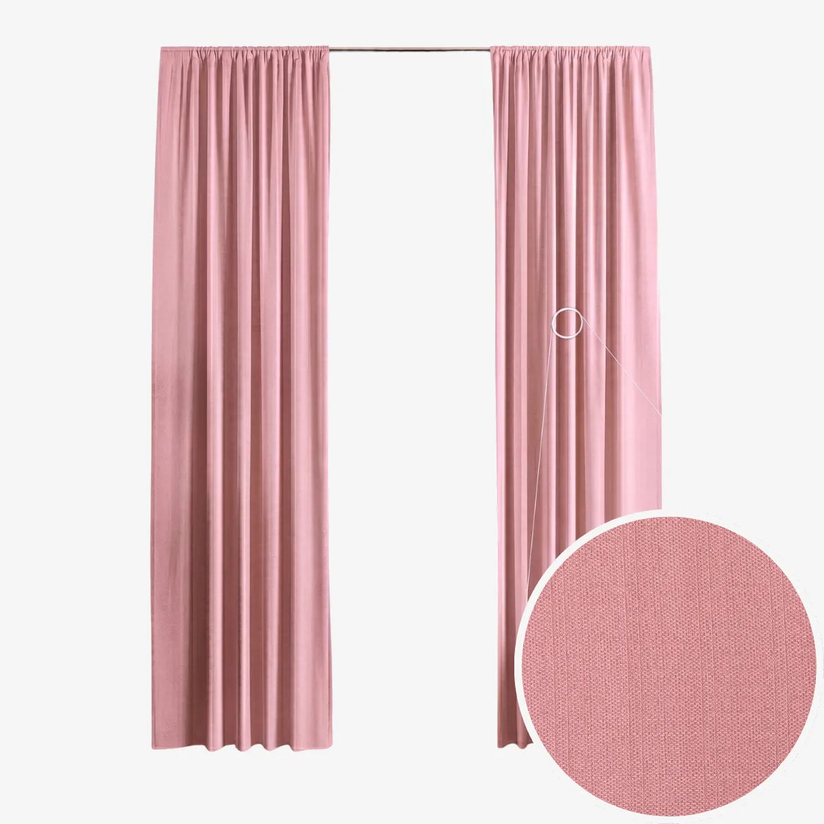 Complete Double Rail Curtain Bundle — Self-Lined Curtains 230 x 218cm — 5m Voile & Rail