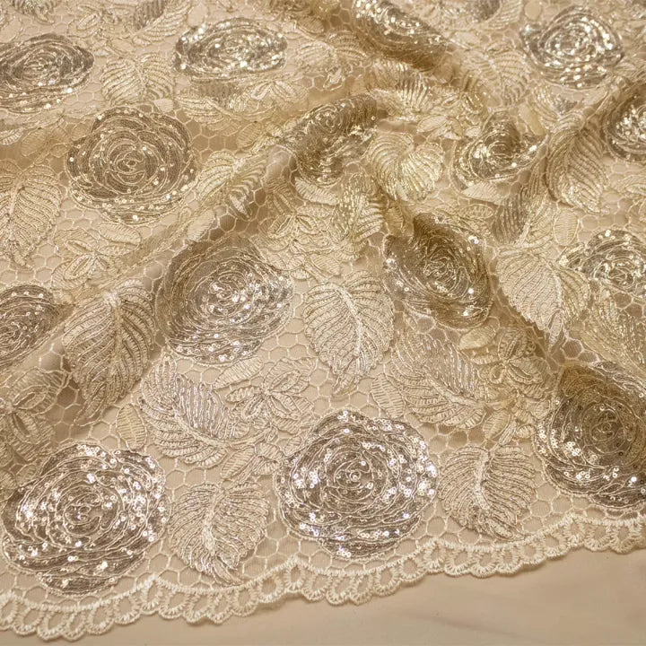 Bridal Beaded Embroidered Lace — BL11B — 143CM Wide