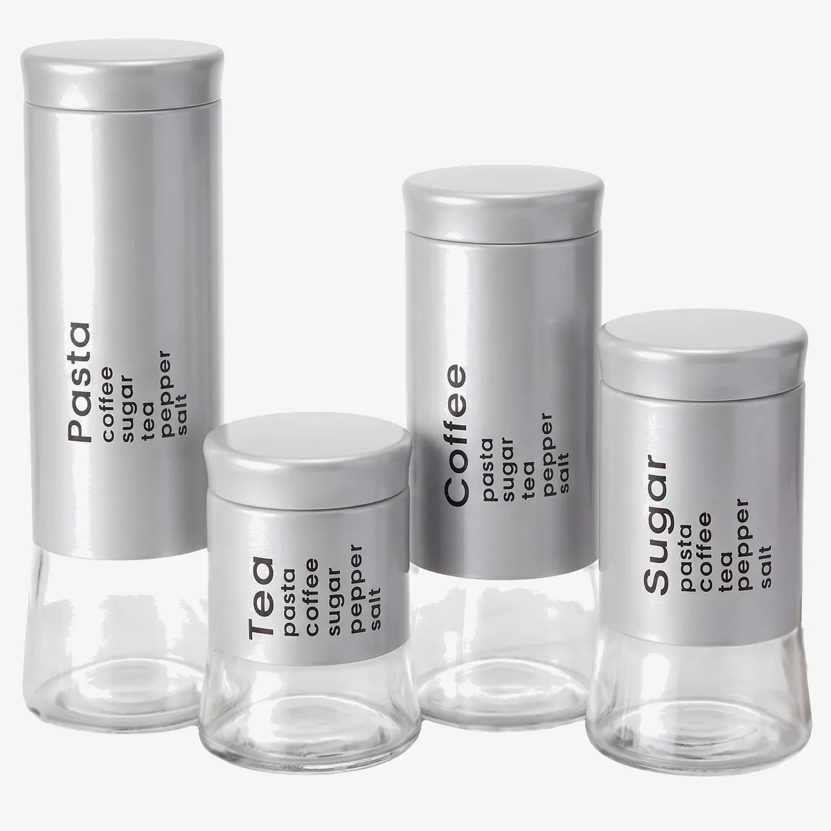 Printed Glass Canister Set — 4 Piece