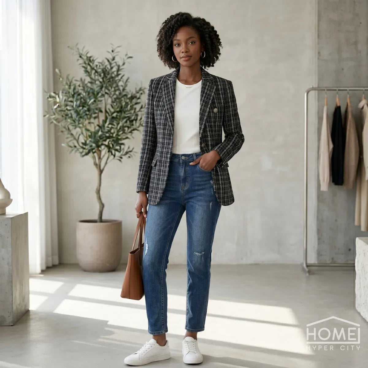 Tweed Winter Check Fabric — 150cm Wide
