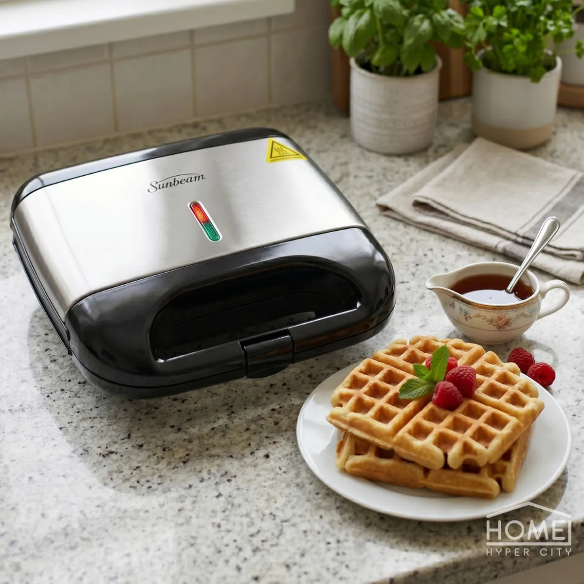 Sunbeam Waffle Maker — 750W — Stainless Steel — SWM-300
