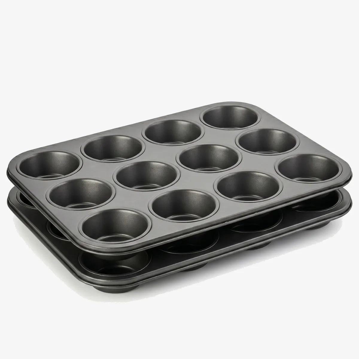 Non-Stick 12-Cup Muffin & Cupcake Tray — 2-Piece Set