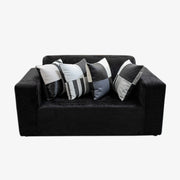 Pebbles Textured 2-Seater Couch — Includes 4 Geometric Scatter Cushions — Black