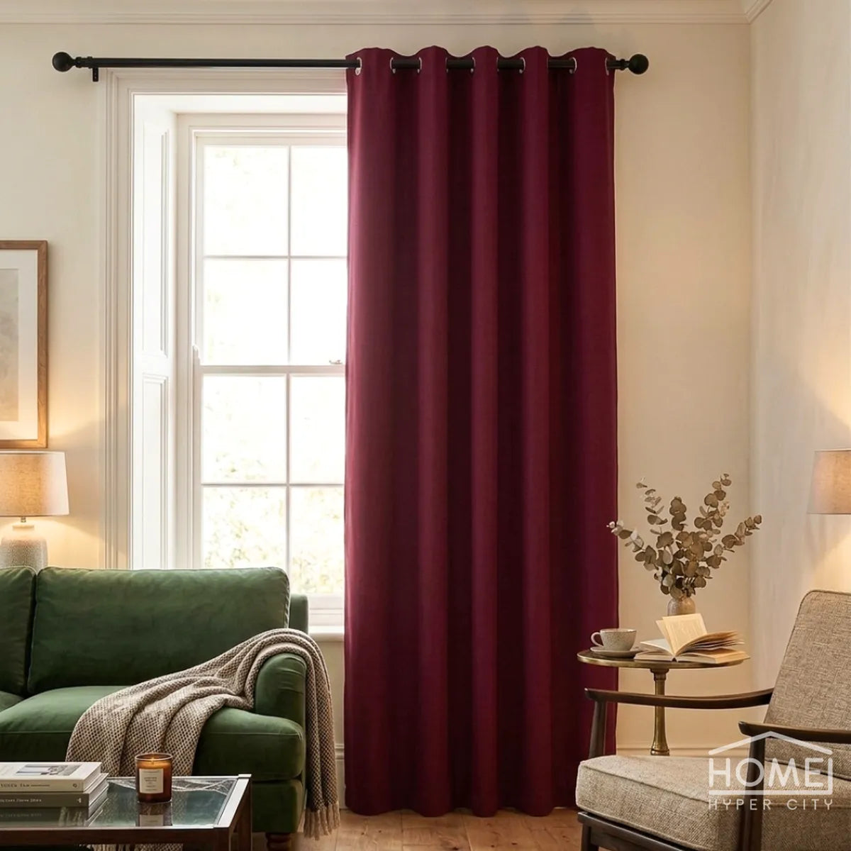 Ready Made Lined Eyelet Curtain — DSN 409 — 230 x 223cm