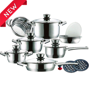 Pot set - Tommy Leopard - 16pc - Stainless Steel