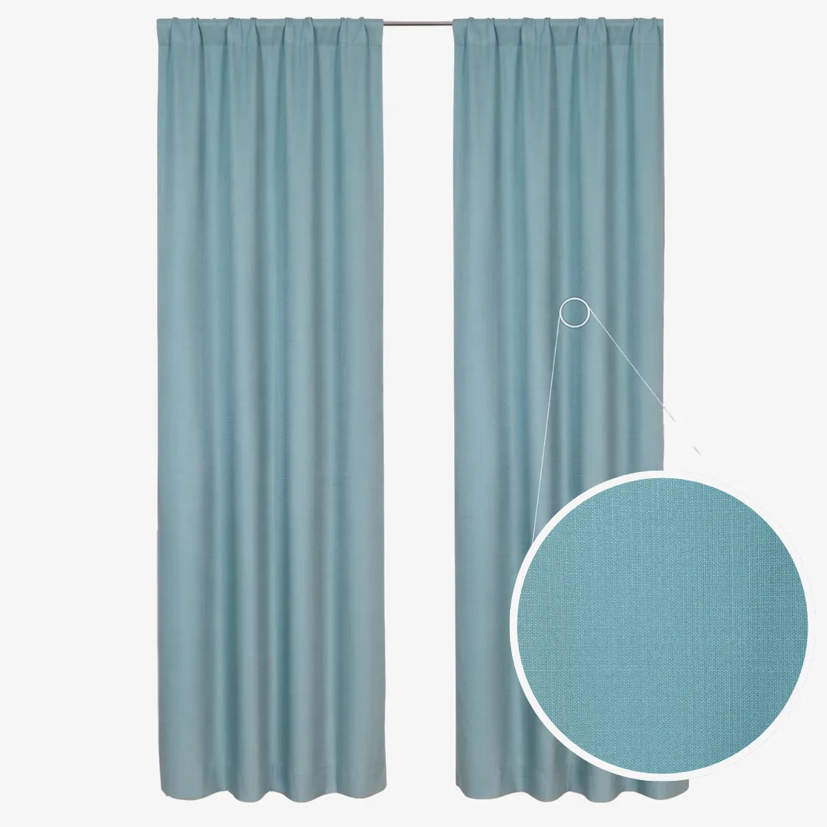 Complete Double Rail Curtain Bundle — Self-Lined Curtains 230 x 218cm — 5m Voile & Rail