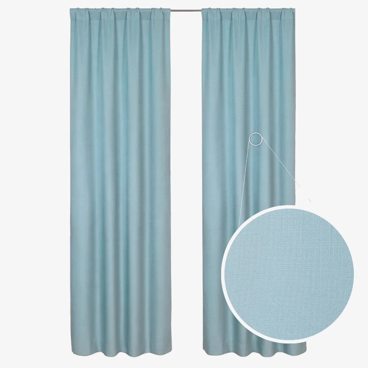 Complete Double Rail Curtain Bundle — Self-Lined Curtains 230 x 218cm — 5m Voile & Rail