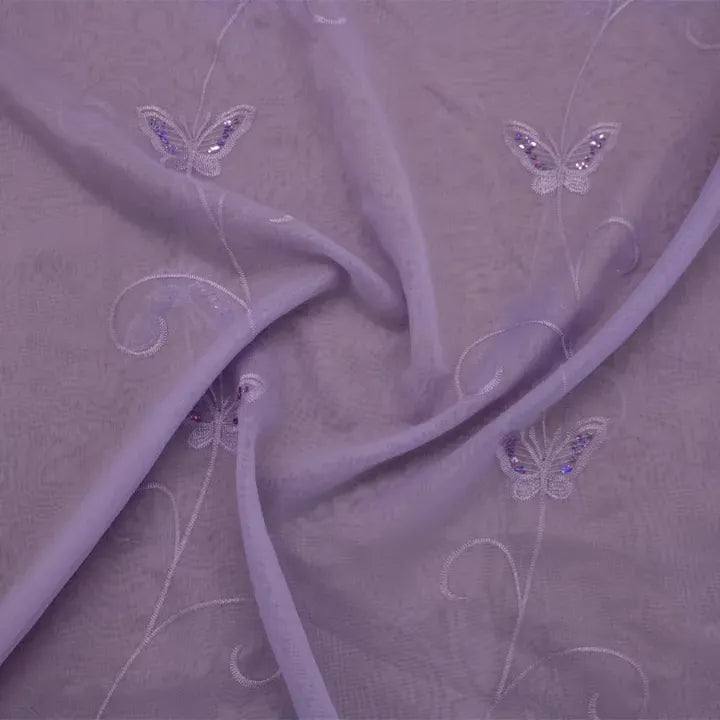 Butterfly Embroidered Voile — 280cm Wide
