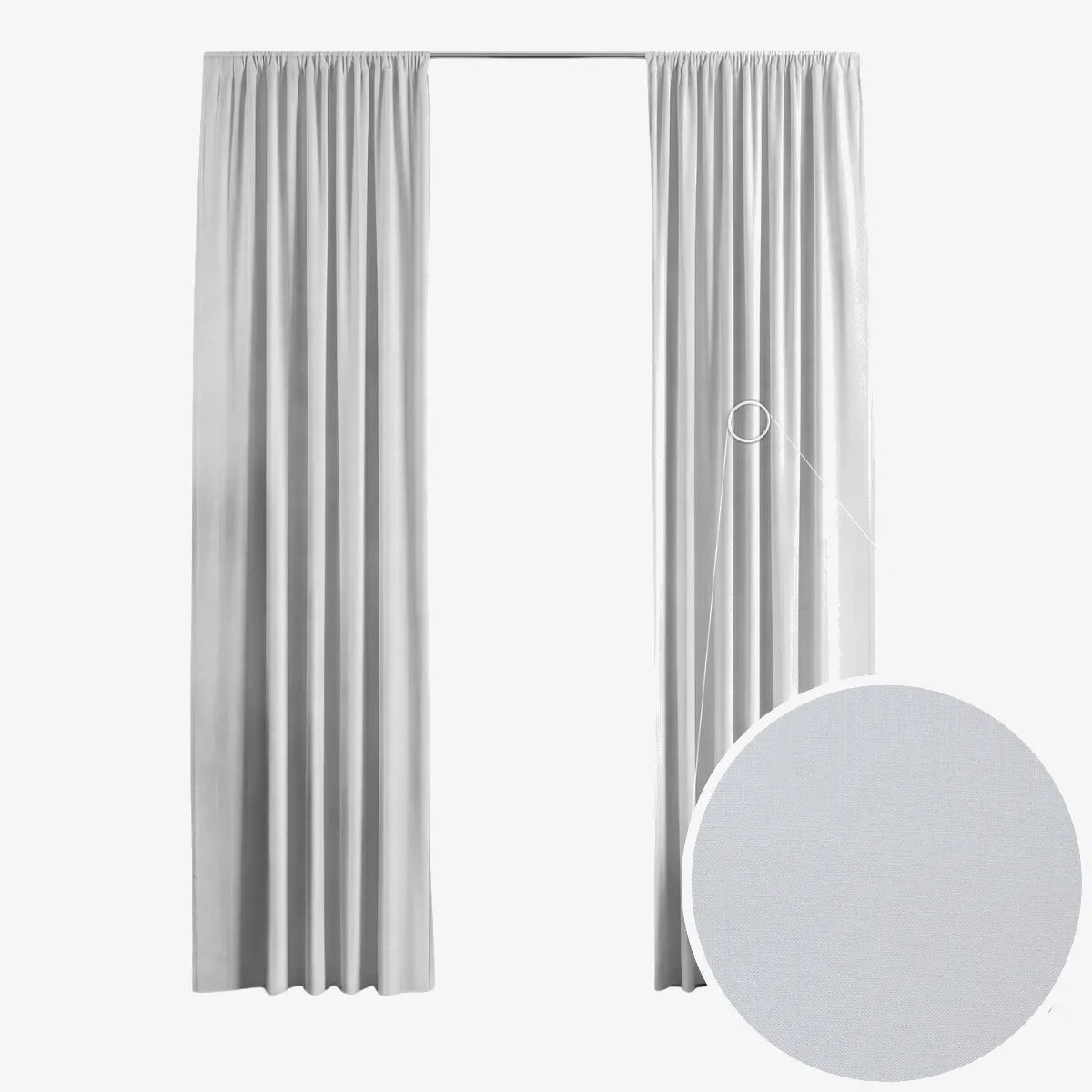 Complete Double Rail Curtain Bundle — Self-Lined Curtains 230 x 218cm — 5m Voile & Rail