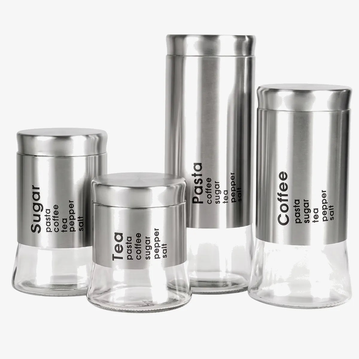 Printed Glass Canister Set — 4 Piece