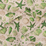 Sea Shell Print Mini Matt Fabric — 150cm Wide