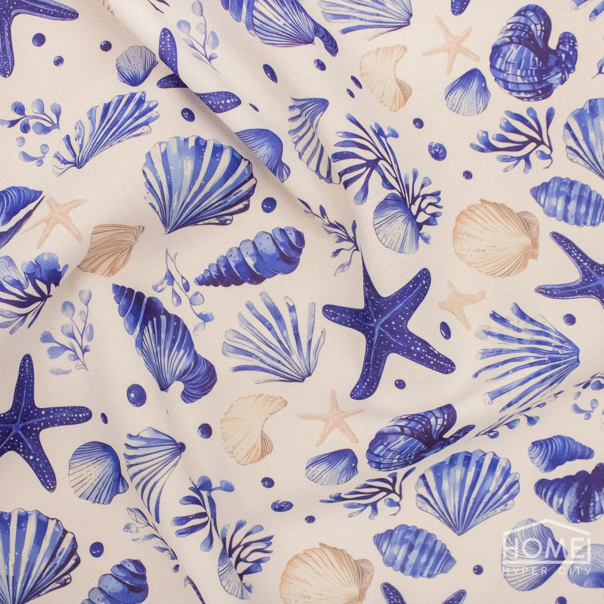 Sea Shell Print Mini Matt Fabric — 150cm Wide