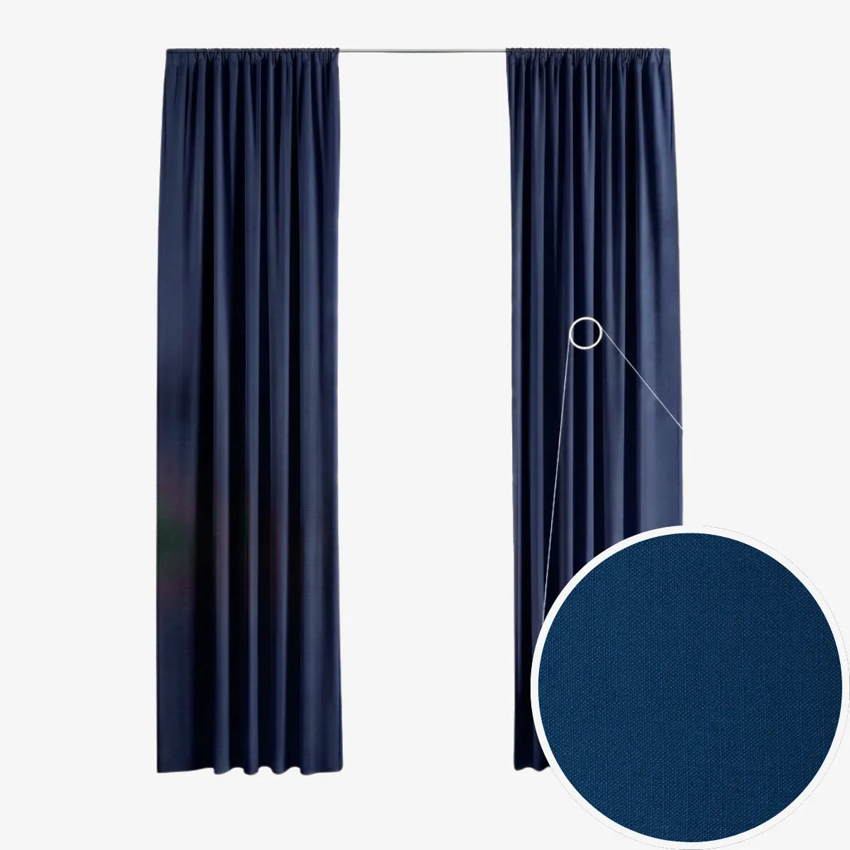 Complete Double Rail Curtain Bundle — Self-Lined Curtains 230 x 218cm — 5m Voile & Rail
