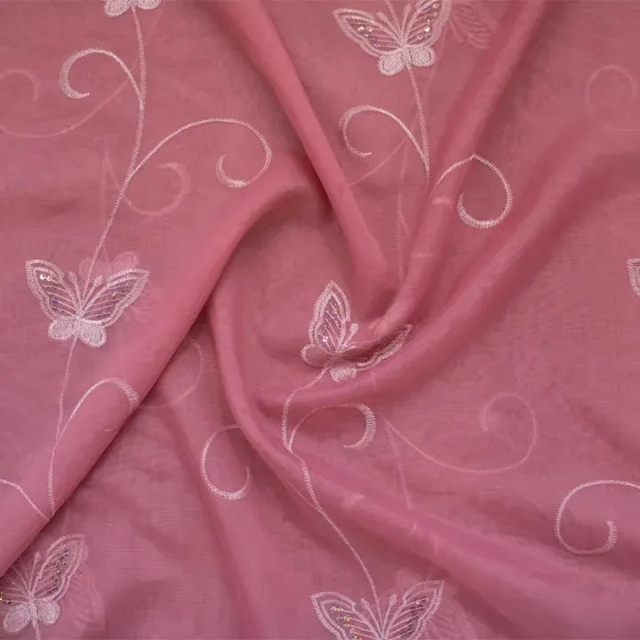 Butterfly Embroidered Voile — 280cm Wide