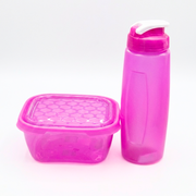 Vibrant 2-Piece Lunch Box & Water Bottle Combo Set — Pink