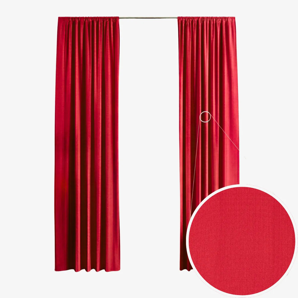 Complete Double Rail Curtain Bundle — Self-Lined Curtains 230 x 218cm — 5m Voile & Rail