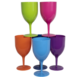 6Pc PVC Vino Wine Glasses - Mixed Colours