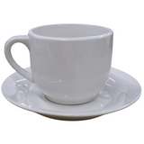 8 Piece Cup and Saucer Set - White